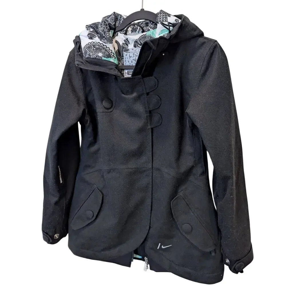 Nike Snowboarding Labelle Black Utility Outdoor Hooded Coat Medium